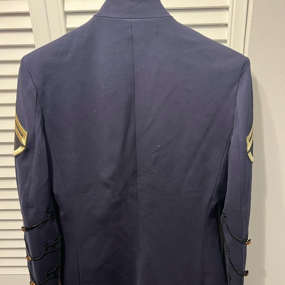 Giulio Elegant Military-Style Jacket in Navy with Gold Details size m - Picture 3 of 9